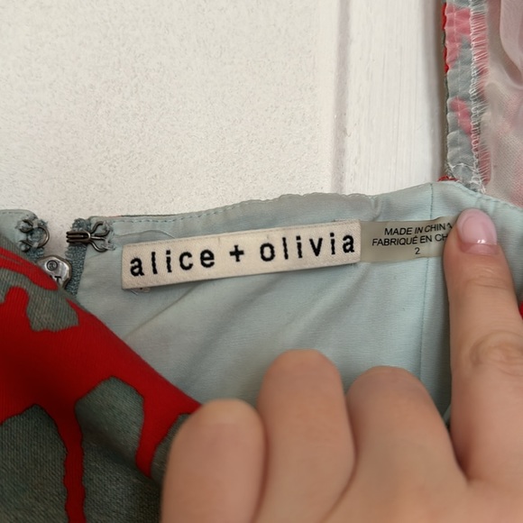 ALICE + OLIVIA FREDIA PUFF SLEEVE MIDI DRESS IN SIZE 2 - Picture 7 of 7